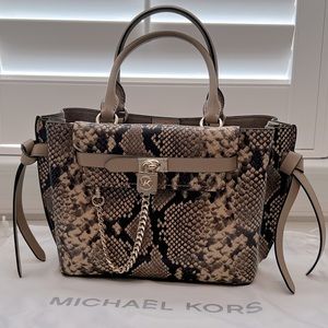 Michael Kors Hamilton Legacy Small Leather Belted Satchel